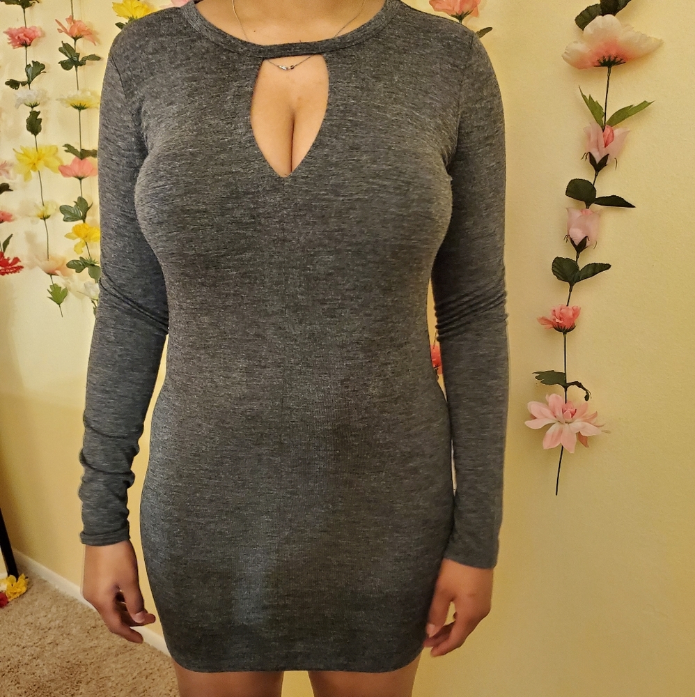 Gray Long Sleeve Dress Size Large